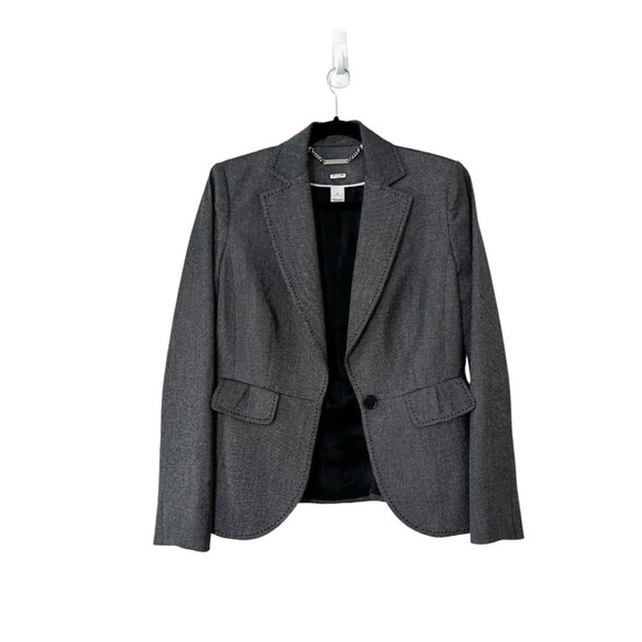 WHITE HOUSE BLACK MARKET Blazer Jacket Gray Black Size 4 - Picture 1 of 6